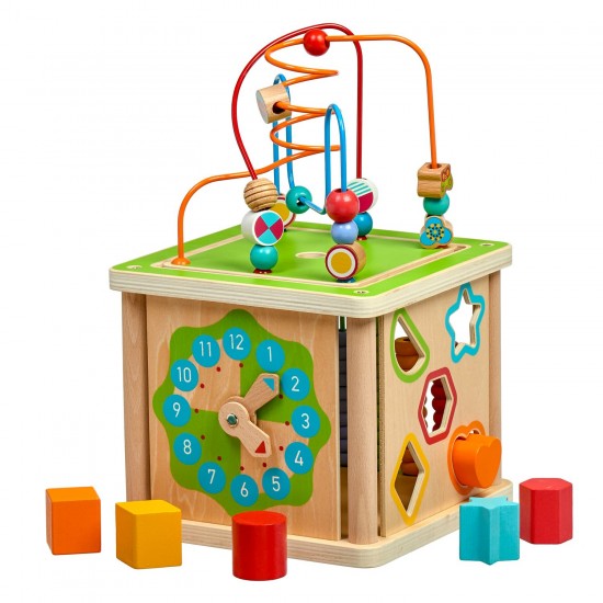 Koka attīstoša rotaļlieta kubs motorika Lucy&Leo Big Activity Cube "Smart" LL248