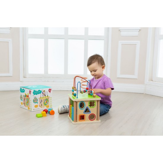 Koka attīstoša rotaļlieta kubs motorika Lucy&Leo Big Activity Cube "Smart" LL248