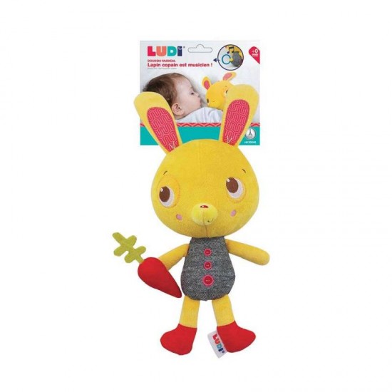 Mīksta muzikāla rotaļlieta zaķis Ludi Musical Plush Rabbit 30048
