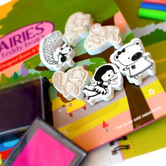 Zīmogu komplekts Meadow Kids Fairies and Teddy Bears Stamps and Scenes MK043