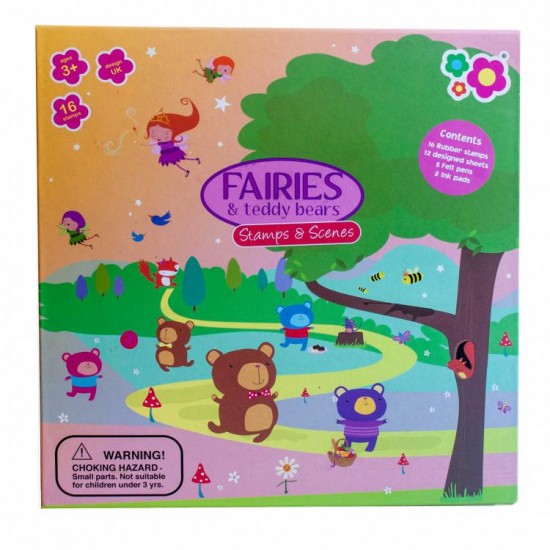 Zīmogu komplekts Meadow Kids Fairies and Teddy Bears Stamps and Scenes MK043