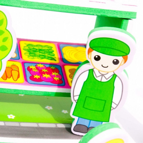 Vannas komplekts veikals Meadow Kids Build a Market MK234
