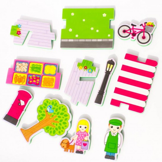 Vannas komplekts veikals Meadow Kids Build a Market MK234