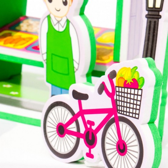Vannas komplekts veikals Meadow Kids Build a Market MK234