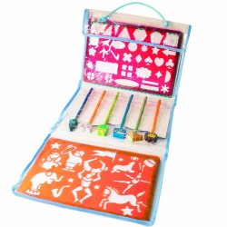 Zīmēšanas trafareti Meadow Kids Stencils and Pencils Blue MK259
