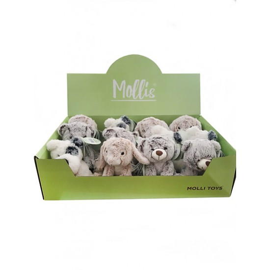 Mīksta rotaļlieta zaķis, suns, lācis Molli Toys Rabbit, Dog, Bear 3 ass. 8579