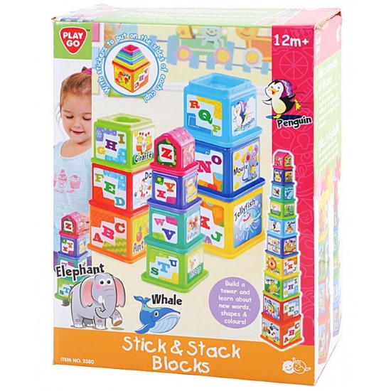Piramīdas tornis PlayGo Stick&Stack Blocks 2380