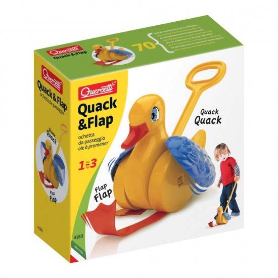 Stumjama rotaļlieta ar kātu Quercetti Quack and Flap 4180