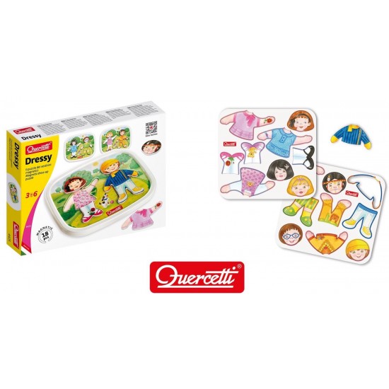 Spēle ar magnētiem Quercetti Dressy Baby Basic Magnetic Puzzle 4425