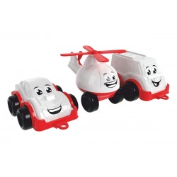Automašīnas 3 gab. transports mini ātrās palīdzības komplekts Teh Toy Set machines 26.4*12.2*9 cm 5811