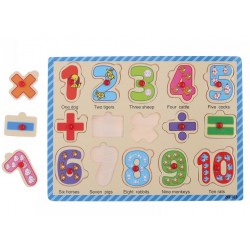 Koka attīstoša puzle Wooden Puzzle Numbers ZKB-018
