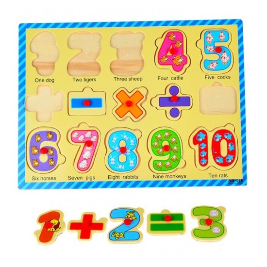 Koka attīstoša puzle Wooden Puzzle Numbers ZKB-018