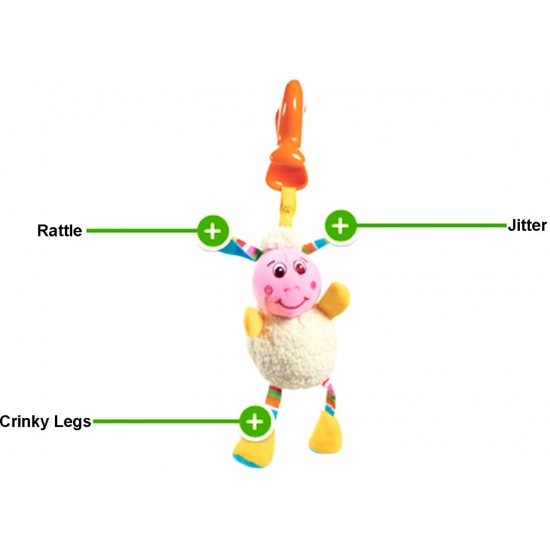 Attīstoša piekarama rotaļlieta ar vibrāciju Tiny Love Tiny Smarts Lily Lamb