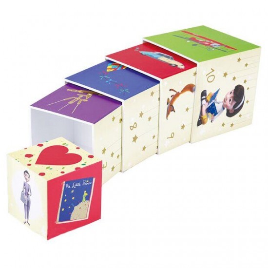 Attīstoša rotaļlieta kluči Hape The Little Prince Stacking Cubes Baby Toy 824691