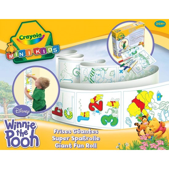 Veidošanas komplekts rullis ar krāsojamām bildēm Crayola Super Fun Role Winnie the Pooh 10511